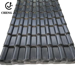 Quality Black PVC Roof Tile Bamboo Joint Waterproof Resinvilla Tile Glazed Roofing Tile wholesale