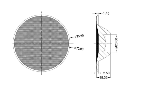 Round Cree COB LED Lens 5W 73MM 25 Degree With Aluminum Chip