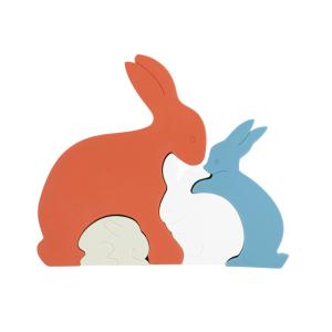 Quality Bunny Rabbit Silicone Toddler Jigsaw Puzzle Eco Friendly For Baby wholesale