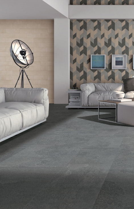 600x600 Matt Finish Cement Look Porcelain Tile Building Material Black Color