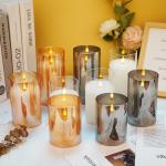Battery Operated Paraffin Wax Flameless Flickering Pillar Candles With Remote
