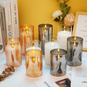 Quality Battery Operated Paraffin Wax Flameless Flickering Pillar Candles With Remote Control wholesale