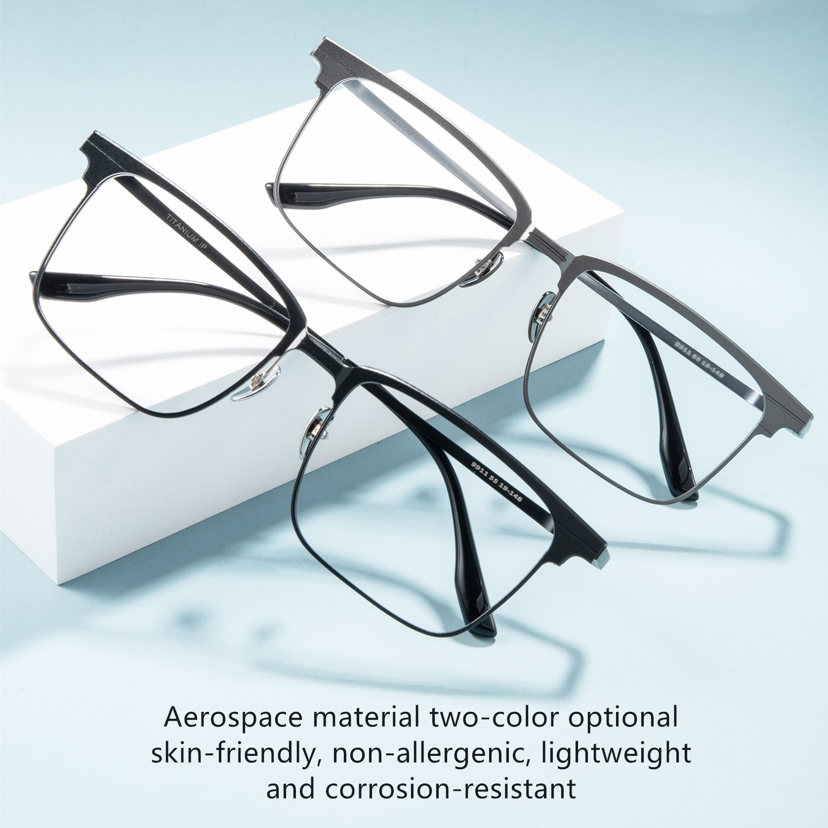 Magnetic Pure Titanium Aluminum Glasses Fashion Portable Glasses