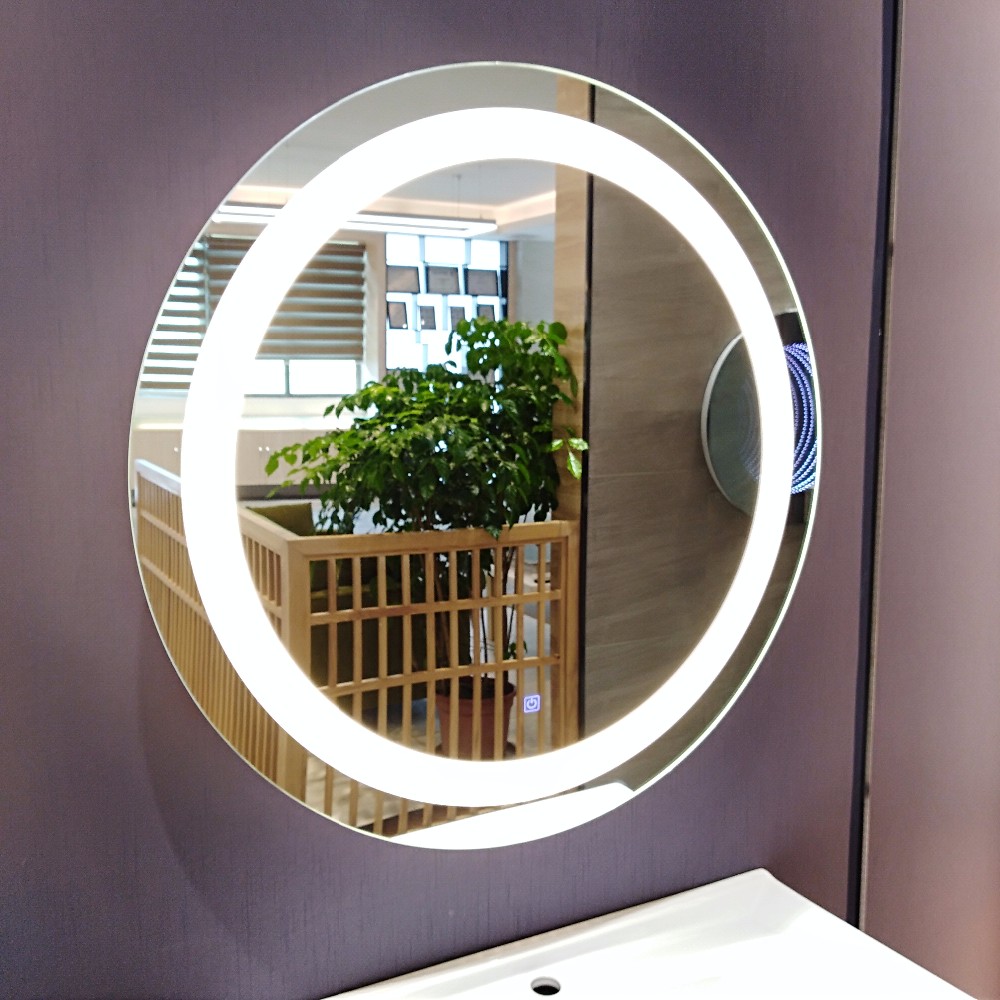 Wall or Standing Installation LED Backlit Glass Bathroom Mirror with Illumination