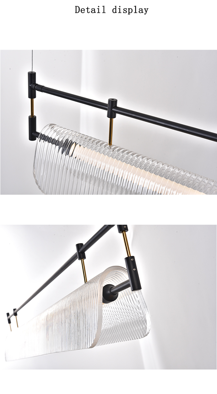 Modern Minimalist Chandelier Living Room Nordic Study Office gold rectangle chandelier(WH-MI-413)