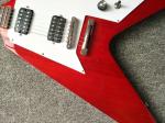 Red Unusual Shaped Flying V Electric Guitar,Rosewood Fingerboard