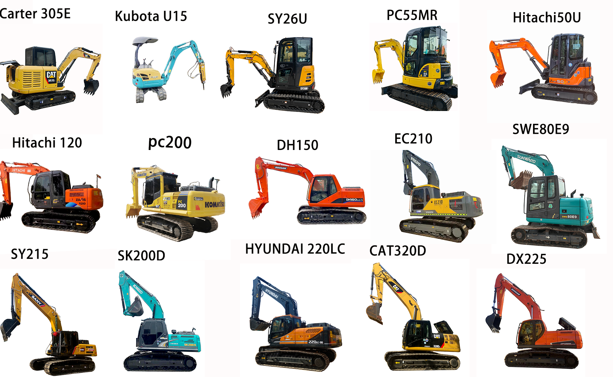 7350kg Operating Weight Doosan DX75 Dx60 DX80 Excavator with Original Hydraulic Valve