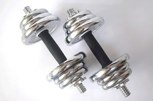 Quality cast iron crossfit weight lifting Chromed Adjustable Dumbbell wholesale