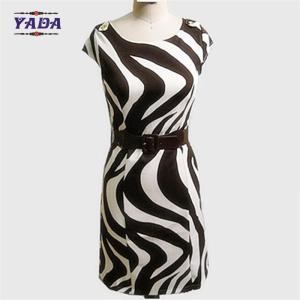 Quality Fashion zebra-stripe brand casual dresses latest dress designs pictures for young lady wholesale