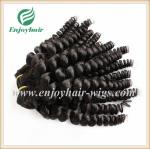 Brazilian 5A virgin remy hair weave natural color(can be dye) spiral curly 10''