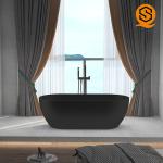 Regular bathtub oval model matte white artifcial stone bathtub for hotel,