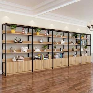 Quality Adjustable Distance Iron And Wood Bookcase , Industrial Wood And Metal Shelves wholesale