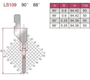 Quality LS109 90 Degree Amada Press Brake Straight Punch For Sheet Metal Bending wholesale
