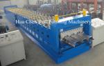 Shaft Bearing Steel Roof Sheet Making Machine , Metal Roll Forming Equipment 15m