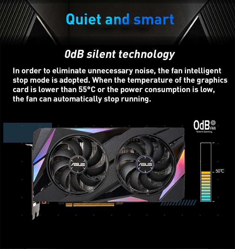 128bit GDDR6 Desktop Graphics Card ASUS NVIDIA ATS-RTX3050-O8G-GAMING