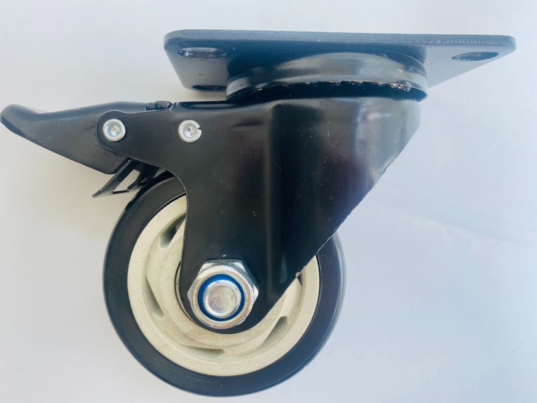 Light Duty Caster Wheel with Black, White Core PVC Rubber Omni-Directional, Directional Wheel for Industry Hot Sale