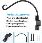 Silver Hardware Included 12 Inches Swivel Plant Hangers Outdoor 2 Pack Black