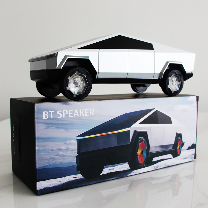 Tesla Cybertruck Pickuptruck Wireless Charging Charger Car Shape Blue tooth Speakers With BT/FM/TF/USB/AUX/RGB