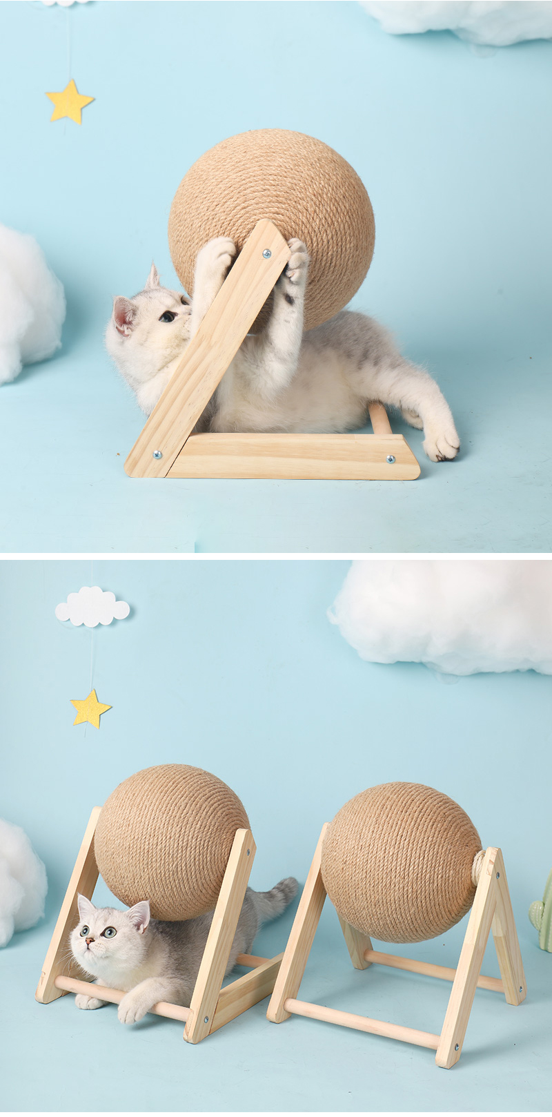 Cat Scratching Ball Toy Suitable Training Sisal Rope Board Crushing Foot Stocked Pet
