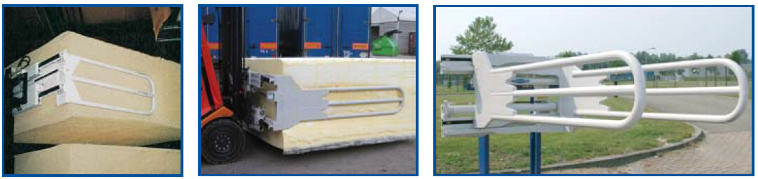 Forklift attachment plastic case sponge foam rubber clamps