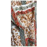 Lace Up Neck Yarn Dyed 98% Viscose Chain Print Blouse