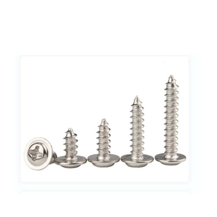 Metric Zinc Plated Cross Recessed Button Head Socket Self-Tapping Screws Flat Collar Fine Thread