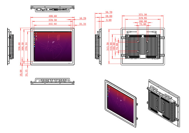 17-Inch Integrated Linux Touch Display for Security Systems and Logistics Monitoring
