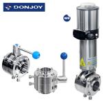 Sanitary pneumatic threaded butterfly valves, Stainless Steel acutator valves