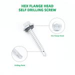 Zinc Alloy Coated Waterproof 12 X38 Hex Flange Self Drilling Screw for Wall