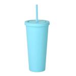 Colorful 450/650ml Candy Color Double Insulated Plastic Tumblers Acrylic Matte