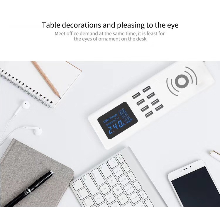 WIRELESS CHARGING USB SOCKET Qi Wireless Charger Charging Pad Universal USB Charger 8 Ports USB Socket for Smart Phone