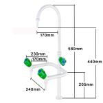 Gooseneck Lab Fittings Three Way Automatic Laboratory Water Faucet Sink Assay