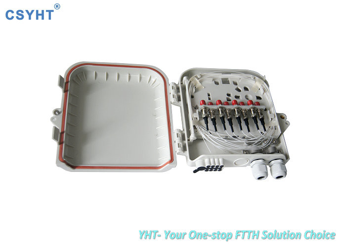 Waterproof IP65 FTTH Fiber Optic Terminal Box Indoor 8 Cores ABS / PP Material