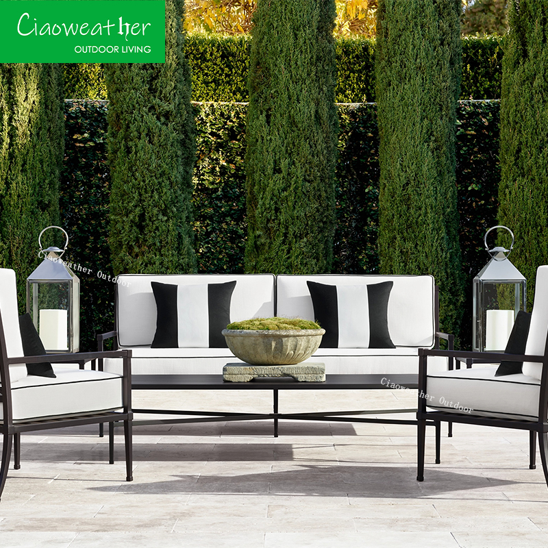 Modern Design L Shape Outdoor Teak Sofa Set for Patio Wood Garden Furniture