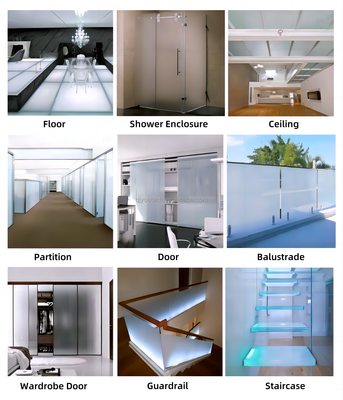 3-15mm Thickness High Privacy Acid Etched Frosted Glass for Shower Enclosure Partition Floor Door Cabinet Decoration