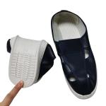 Anti Static Protection PVC ESD Safety Shoes Four Holes Navy Blue