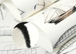 White Boat Pattern Modern Removable Wallpaper , Luxury Non Woven Wallcovering