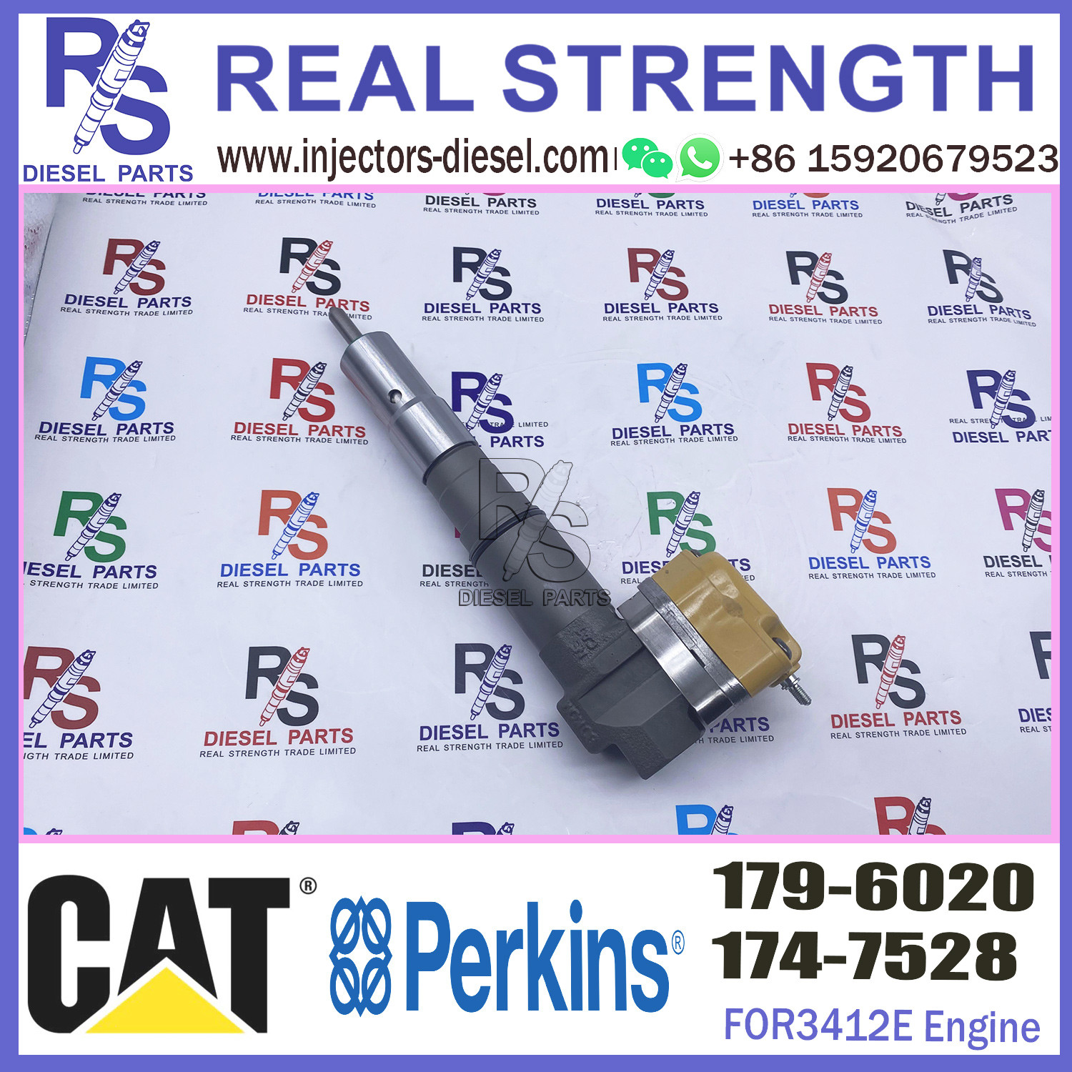 Construction Machinery Parts Diesel 3412E Engine Fuel Injector 174-7528 20R-4148 179-6020