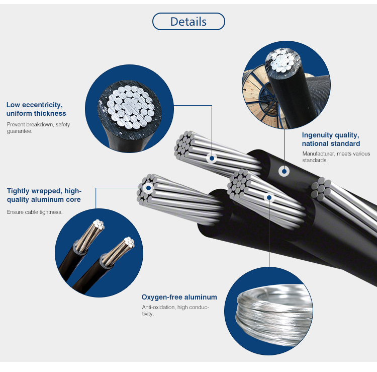 JKLY Aluminium Conductor Wire Aerial Bundled Cable 600/1000V Covered Line Wire