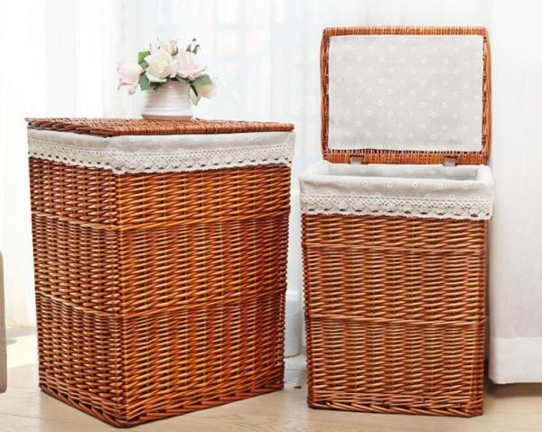 Rattan Wicker Willow Baby Toys Dirty Clothes Storage Laundry Basket ECO Friendly