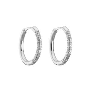Quality Crystal 925 Sterling Silver Jewelry Hoop Huggie Earrings Unisex wholesale