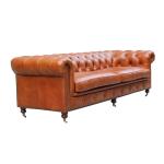 1 2 3 4 Seater Tan Leather Chesterfield Style Sofa Home Furniture