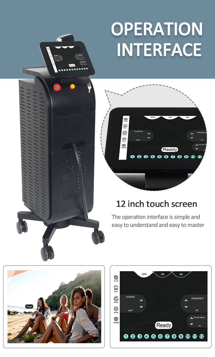 2000w Professional Laser Hair Removal Machine 808 Diode LCD Touch Screen ODM