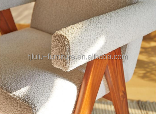 Removable Cover Livingroom Chair Fabric Coffee Shop Upholstered Armchair Wooden Frame Dining Chair Cafe Chair Sofa Chair