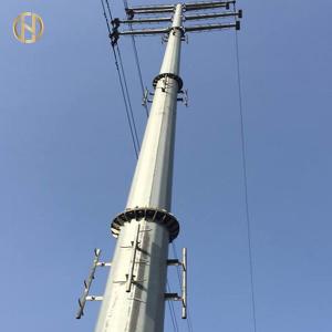 Quality 132KV 138KV Metal Power Pole 32 Meter Galvanised Power Pole 12 Side wholesale