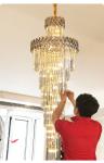 Hall Living Room Chandelier Smoky Gray Crystal Lamps art deco style gold