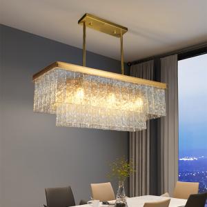 Quality Rectangle Kitchen Chandeliers Frosted Glass Lamp Living Room Bar european chandelier(WH-CY-197) wholesale