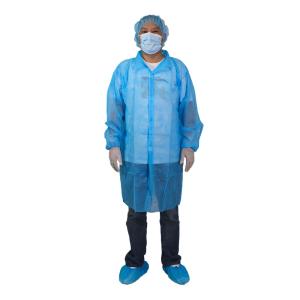 Quality Blue Medical Disposable Lab Coats PP 30G Nonwoven Hospital wholesale