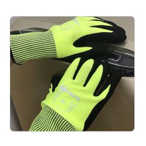 Quality Men Anti Abrasion HPPE Knit Black Nitrile Mining Cut Resistant Safety Gloves wholesale