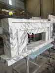 Villa Modern Design Carved Italian Arabescato Corchia White Marble Fireplace